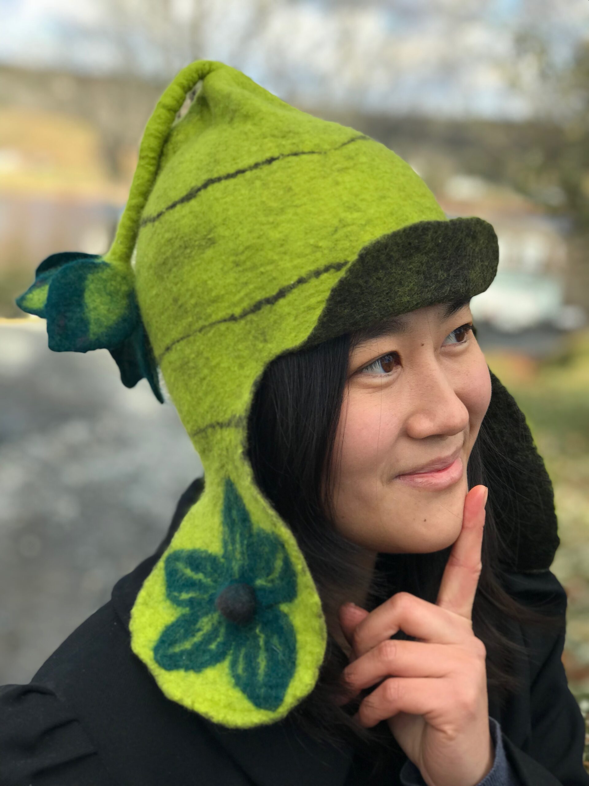 Felted Pixie Hat- One of a Kind- Merino 