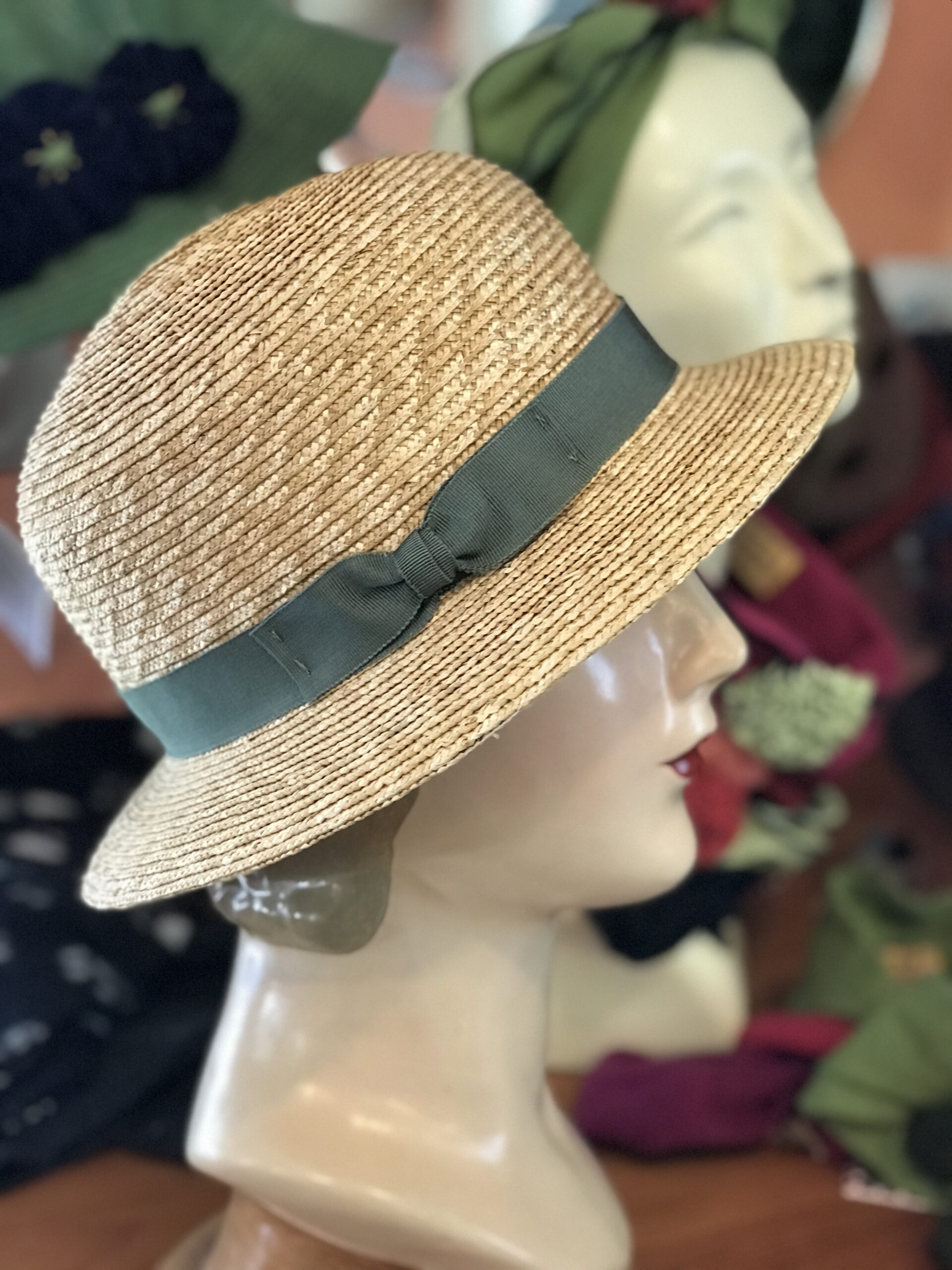 Wheat Straw Cloche Hat- Handmade 