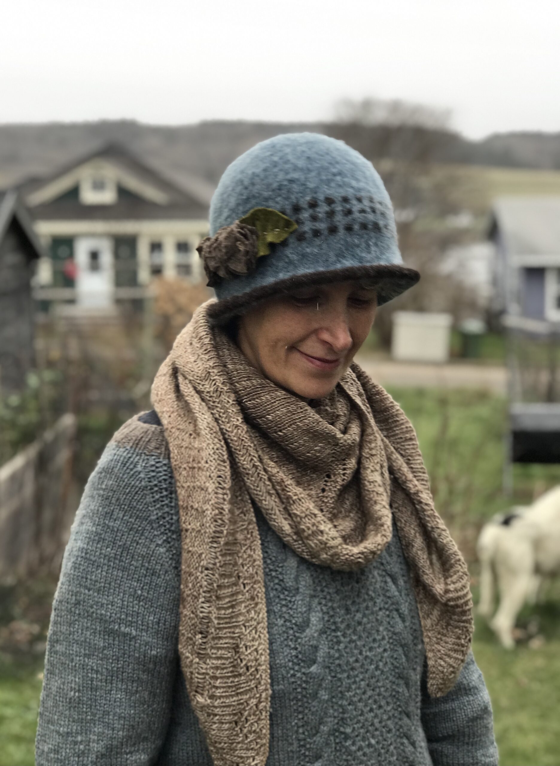 Cloche Hat- Hand Knit and Felted 