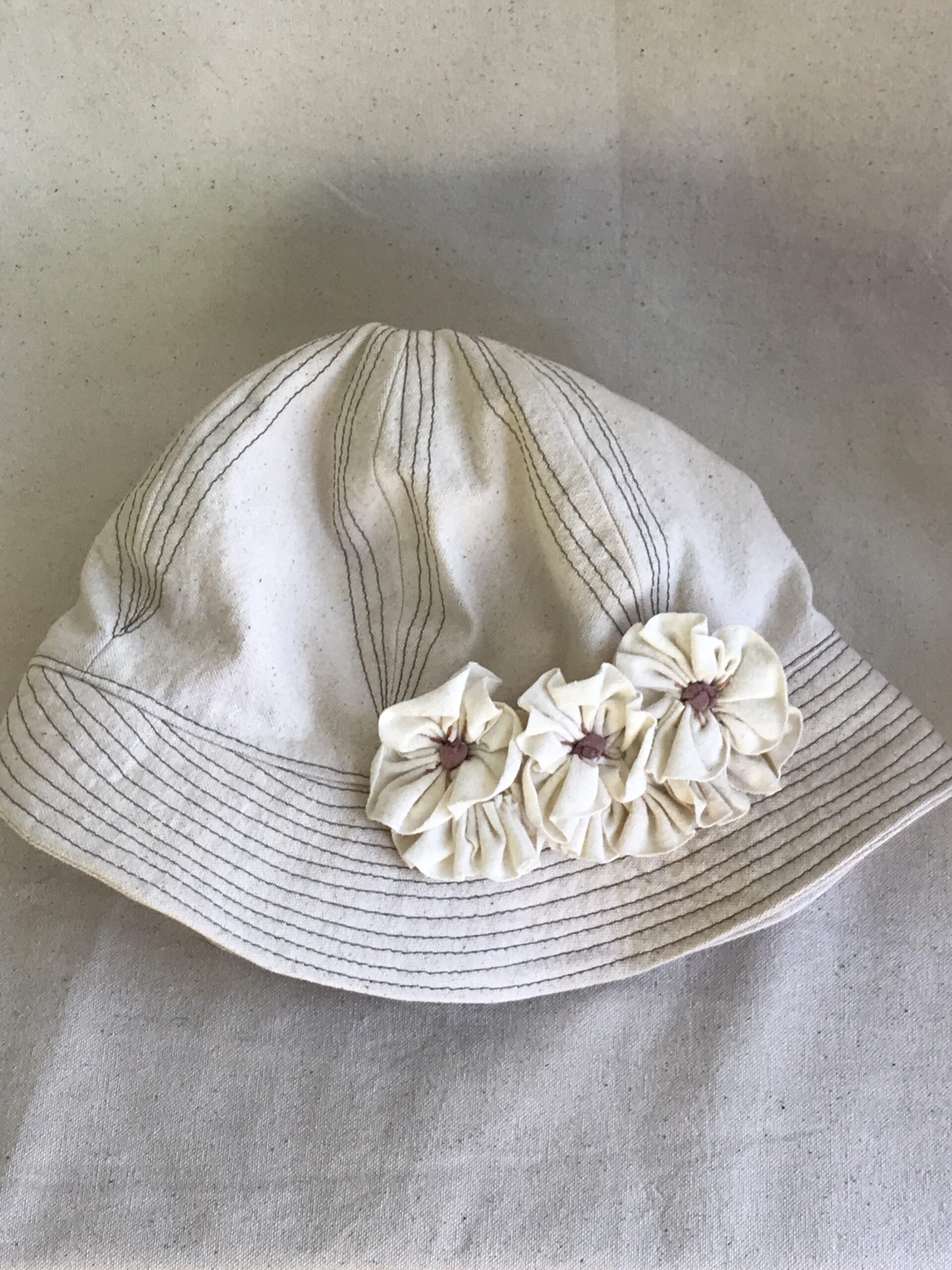 Cotton Canvas Cloche Hat- Cream- Franny- Made to order The Hat
