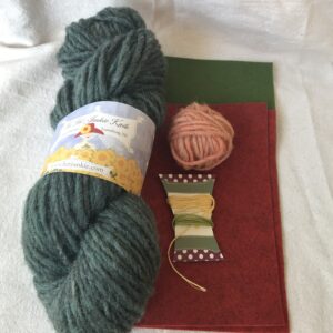 Hand Knit and Felted Beret Kit-With Pattern-  Dark Teal- Hand Dyed Yarn