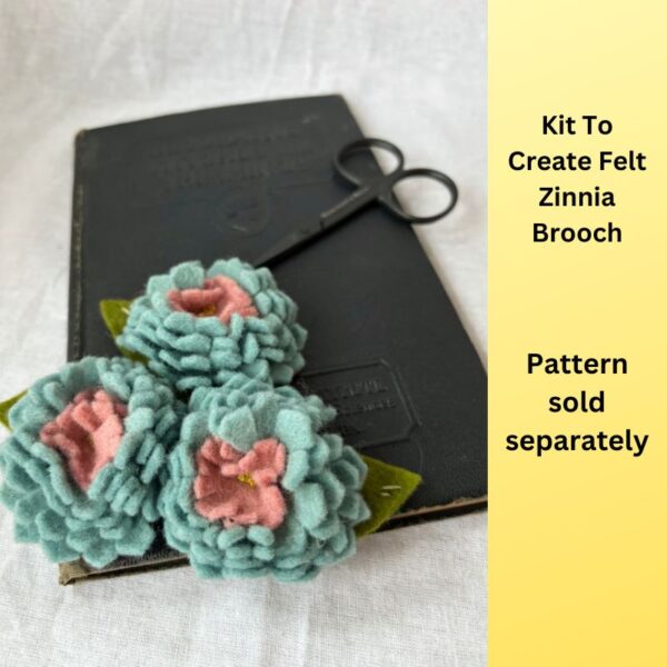 kit for making wool felt zinnias