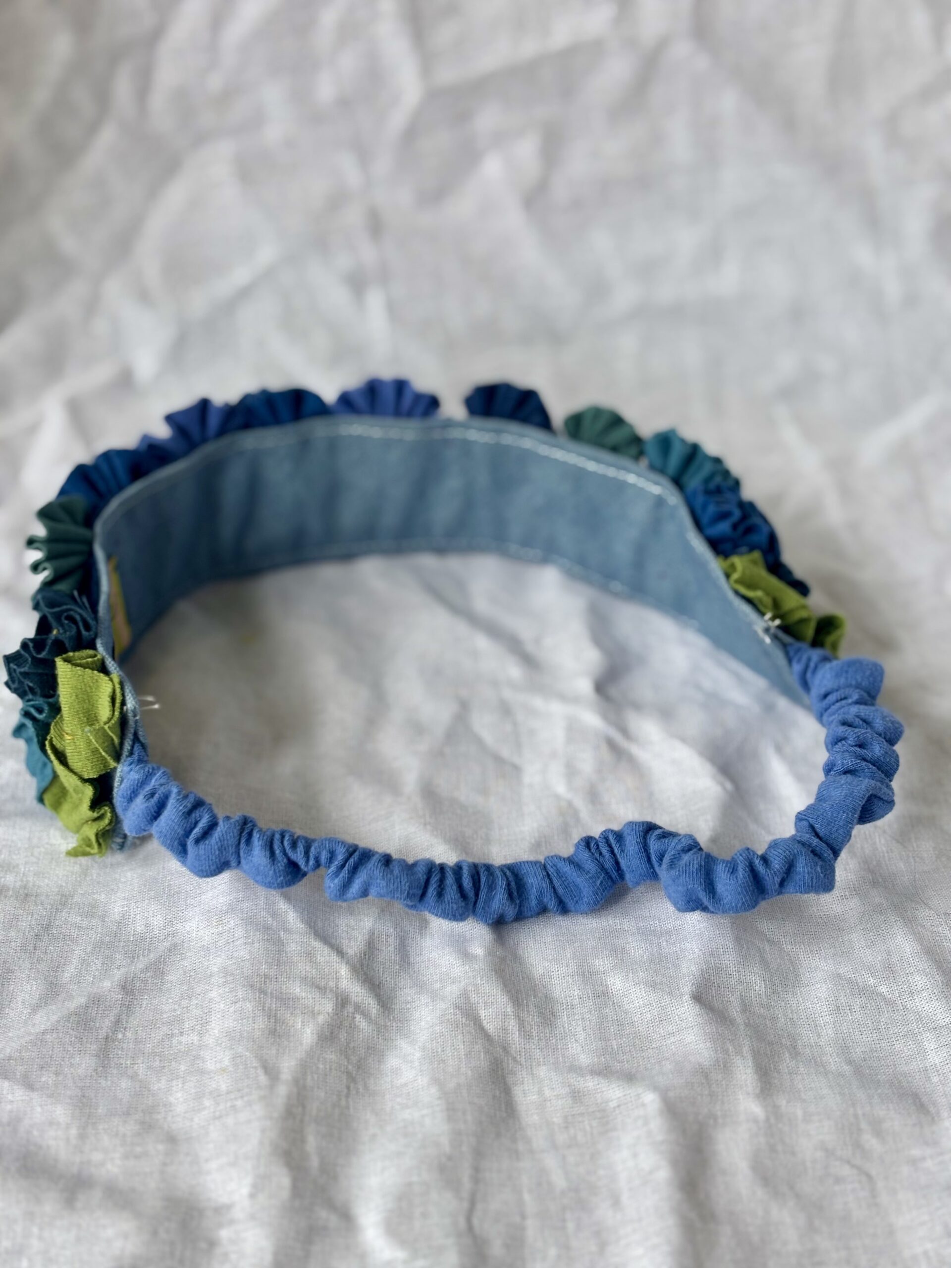Fabric Flower Crown - Blue- Custom Made to Order - The Hat  display picture 1