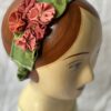 Tiny rosettes floral headband made from cotton canvas and hand dyed soft jersey