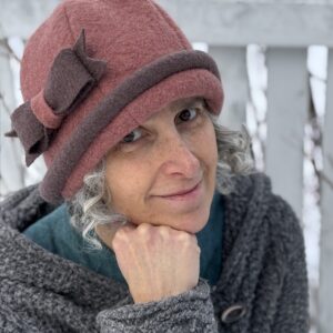 Elsie- Boiled Wool 1920s style toque hat- Dusty Rose and Taupe- Ready to Ship