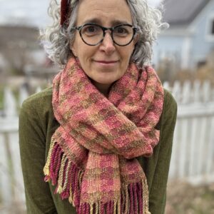 Handwoven Shawl 3- Hand Dyed Coral and Browns