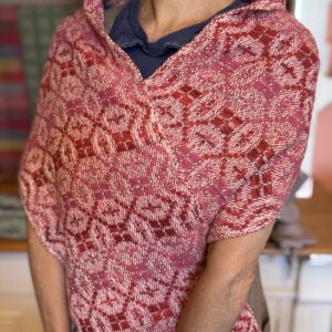 Handwoven Pink and Red Scarf