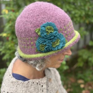 Louise- Wool Cloche Hat- Lilac- Size Medium- Ready to Ship